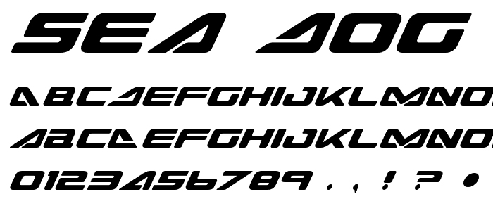 Sea Dog 2001 Italic font